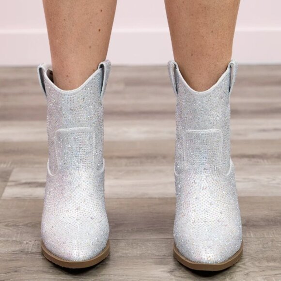Riviera Rhinestone Booties size 7.5 - Picture 2 of 2